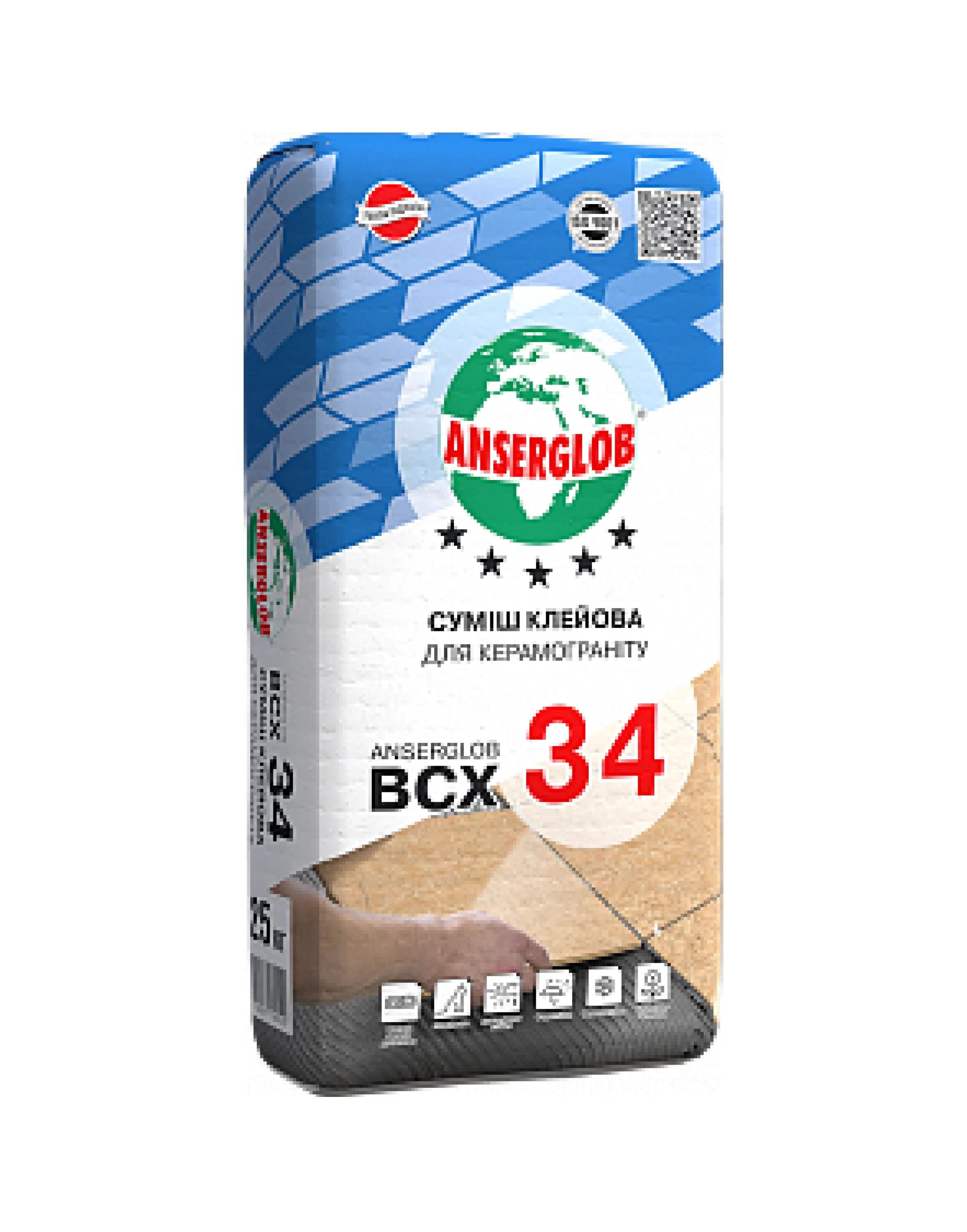 Суміш клейова TM "Anserglob" "BCX-34", 25 кг