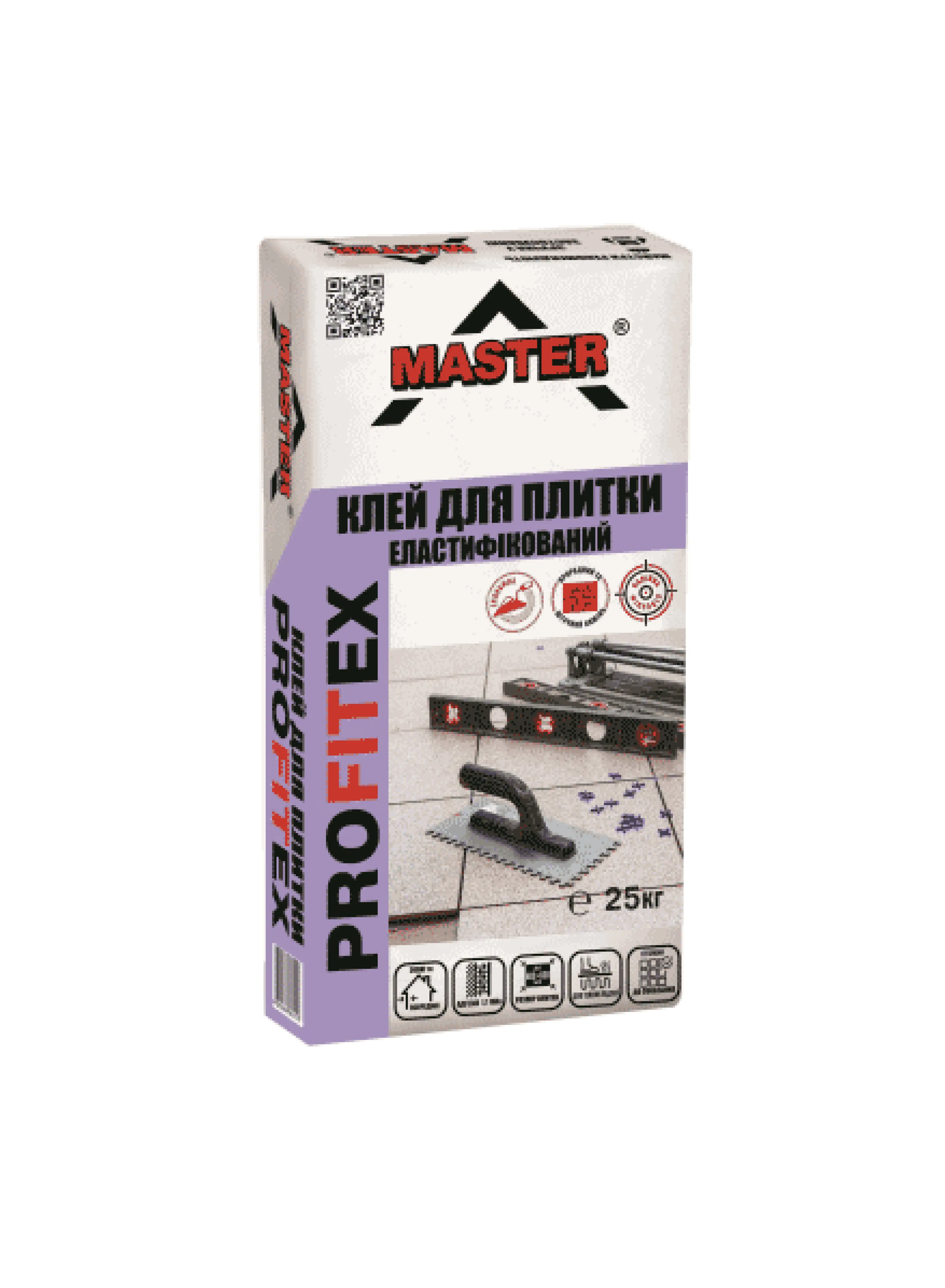 Клей для плитки еластифікований TM "Master" "Master-Profitex", 25 кг