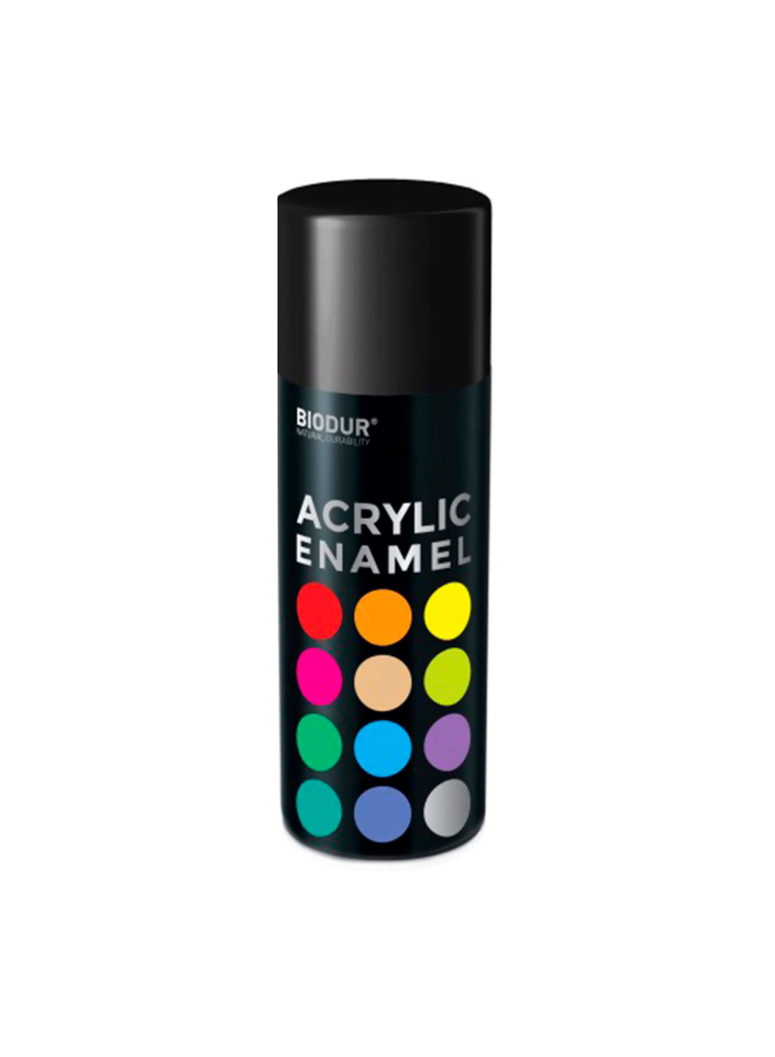 Емаль універсальна чорна глянцева (9005) TM "Biodur" (аерозоль), 400 мл