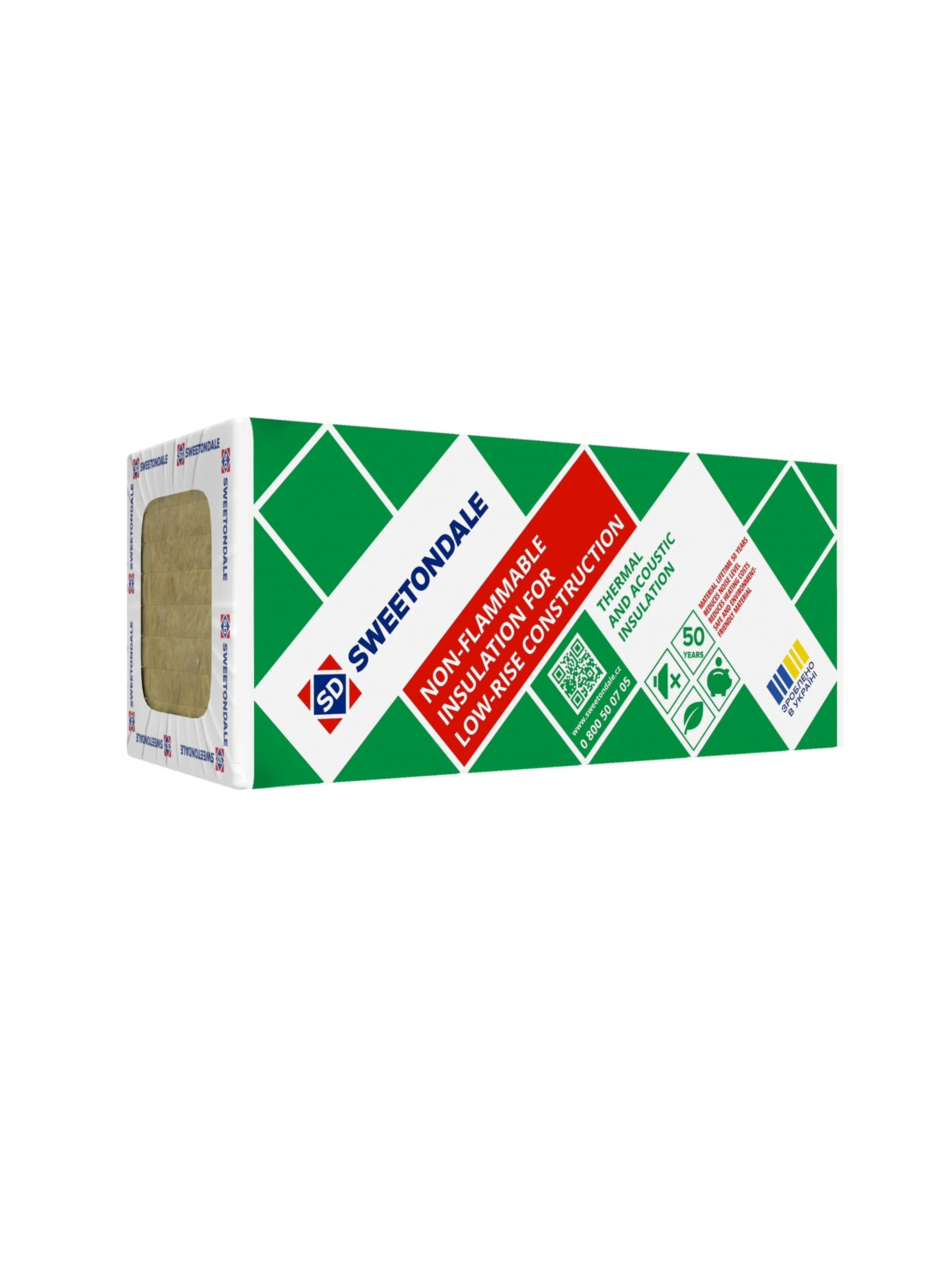 Мінераловатна плита TM "Sweetondale" "Ultrawool Brick 45" 1200х600х100 (4 шт/2,88 кв.м))