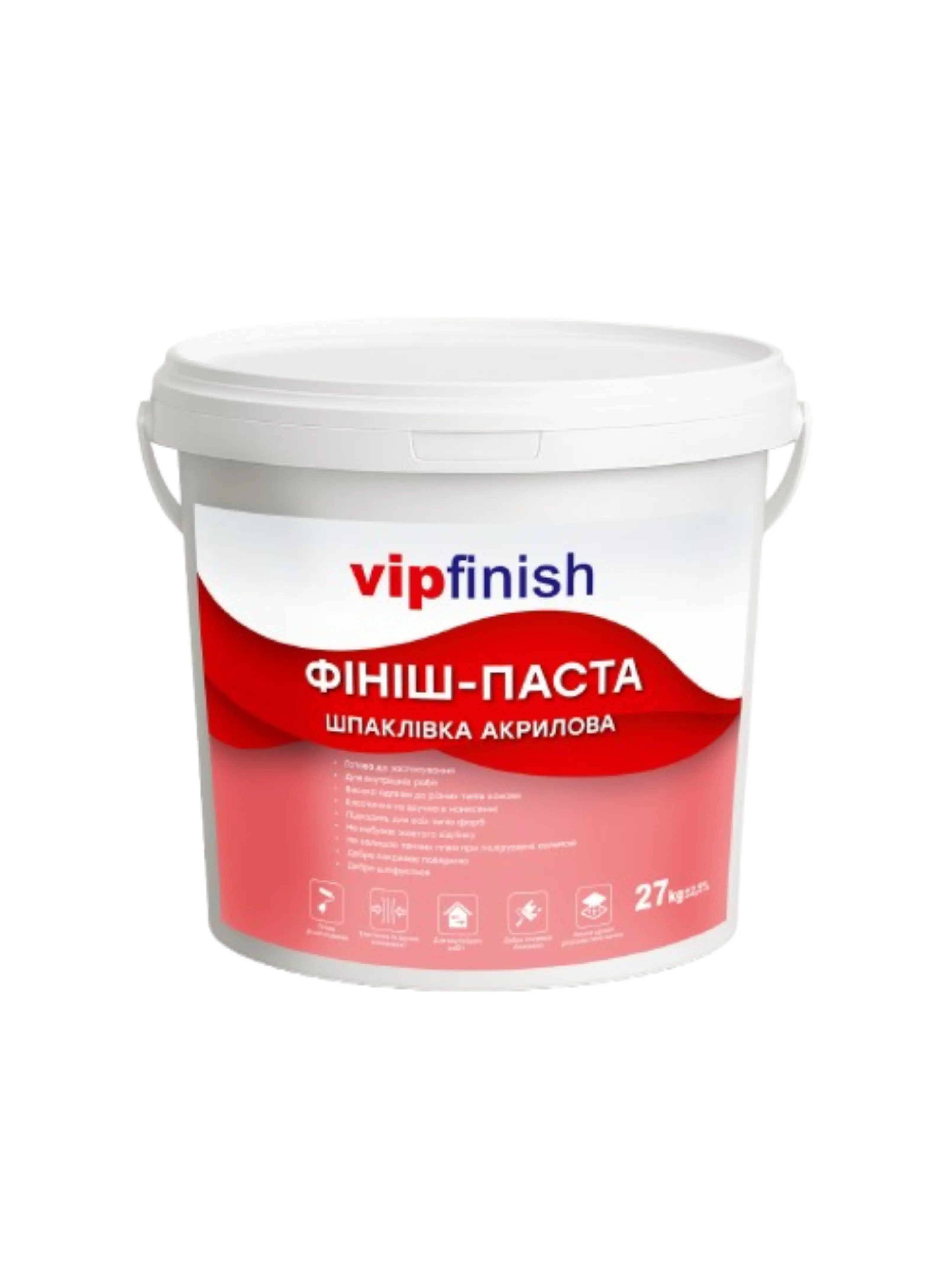 Шпатлівка акрилова TM "Vipgips" "Vip Finish" (паста), 27 кг