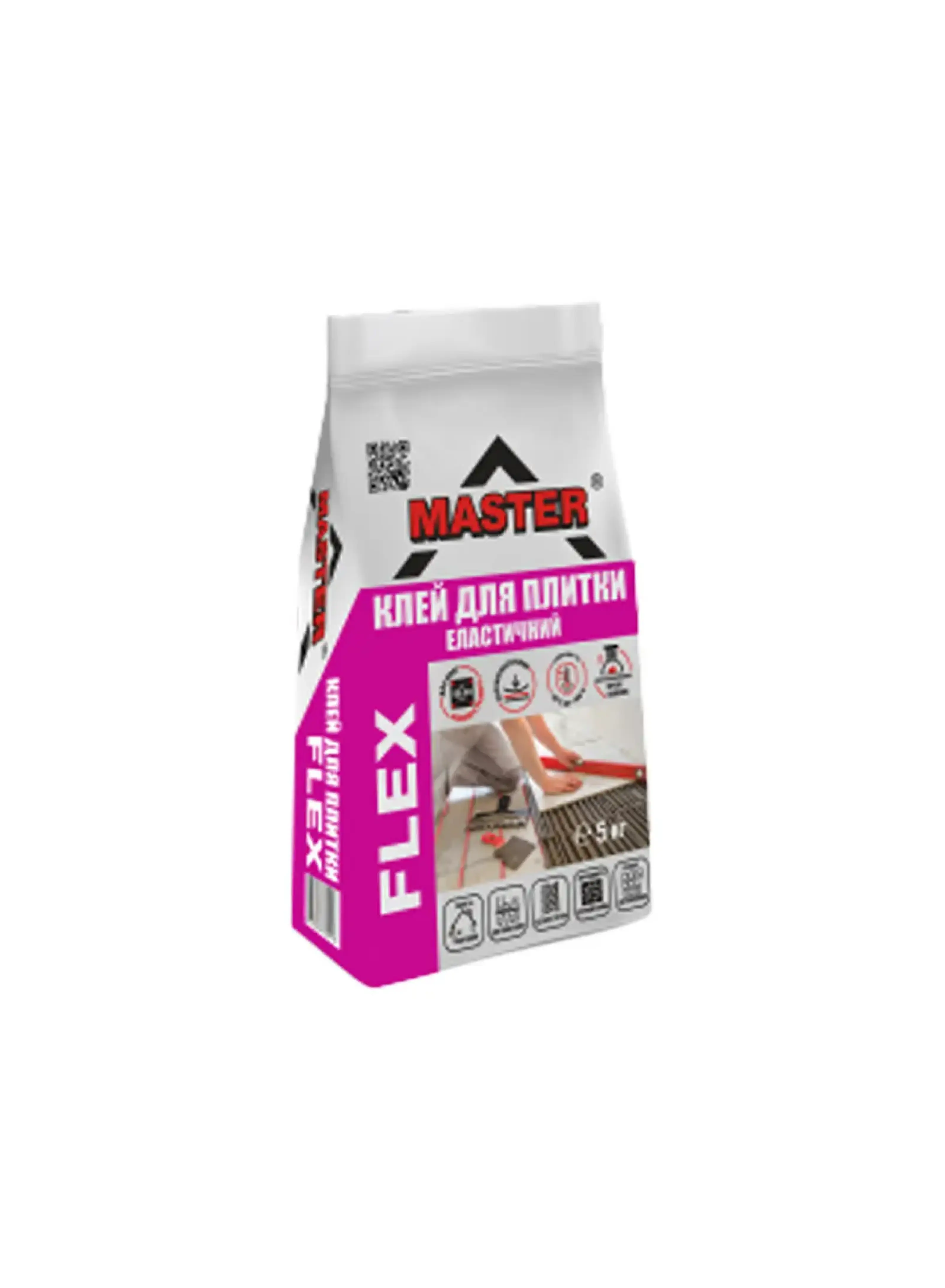 Клей для плитки еластичний TM "Master" "Master-Flex", 5 кг (до 110)