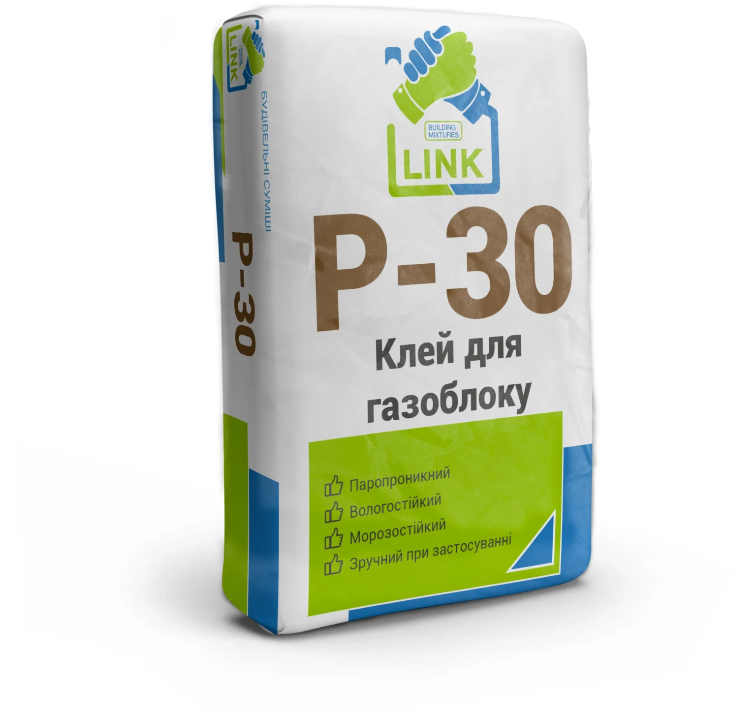 Суміш для кладки газоблоку TM "Link" "P-30" (зима), 25 кг