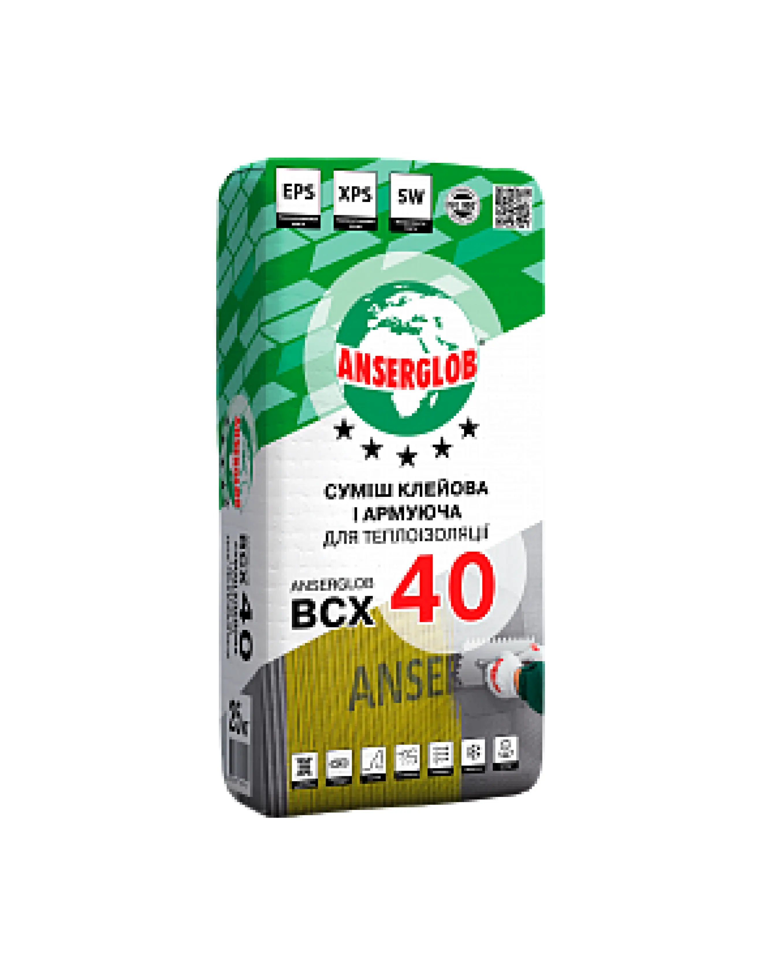 Суміш армуюча/клейова TM "Anserglob" "BCX-40", 25 кг